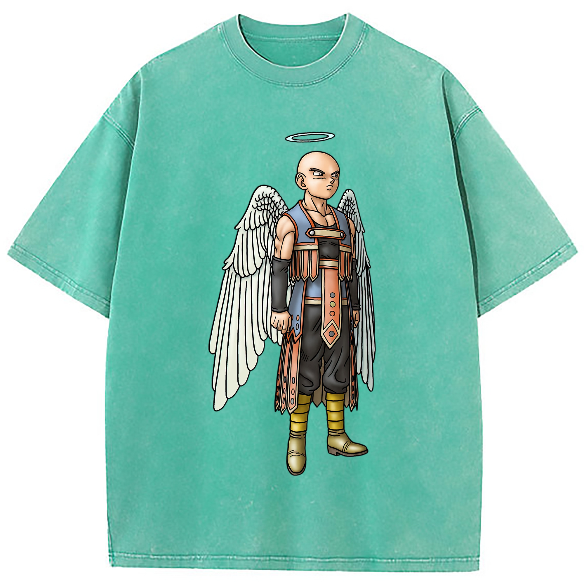 （画像用） ドラゴンクエスト Doragon Kuesuto Dragon Quest 綿100% ヴィンテージ風 半袖Tシャツ（フロントプリント）